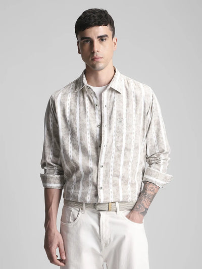 Beige Stripe Shirt