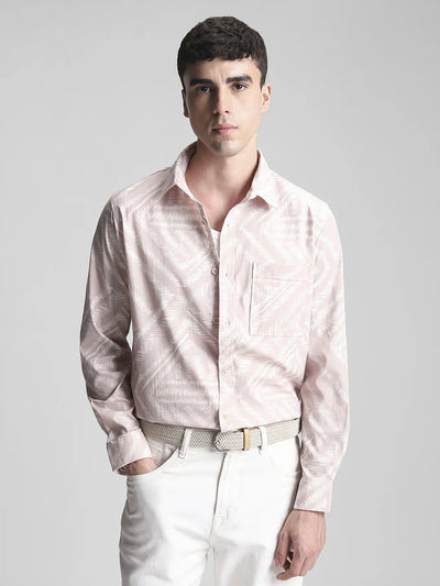 Beige Printed Shirt