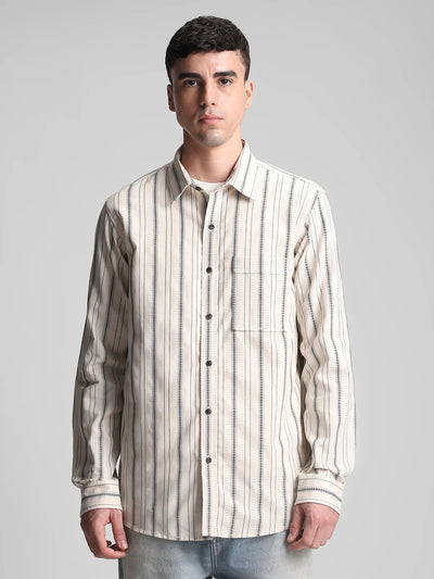 Beige Stripe Shirt