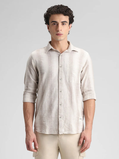 Beige Striped Shirt