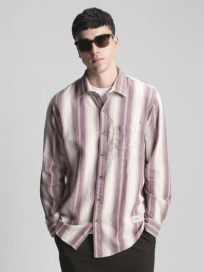 Maroon Striped Shirt