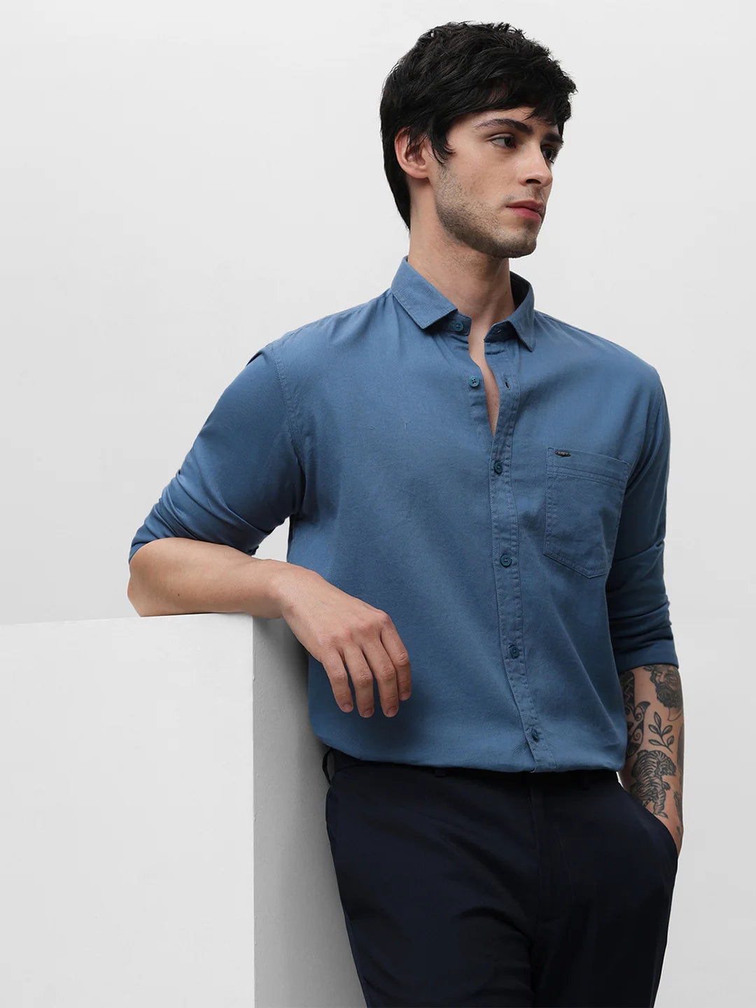 Blue Solid Shirt