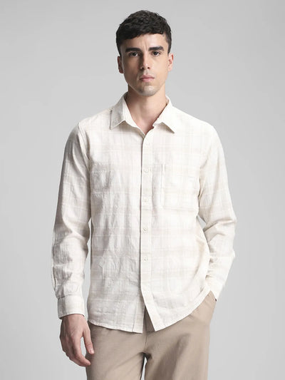 Beige Checks Shirt