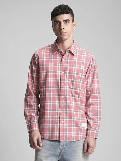 Peach Checks Shirt