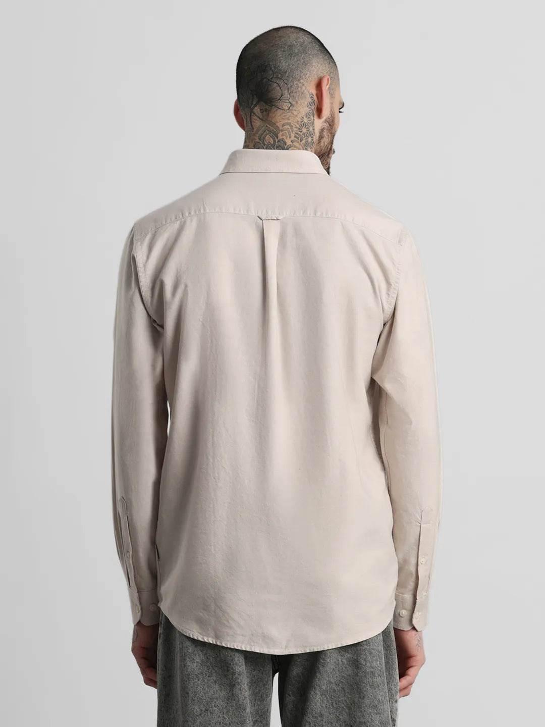 Cream Plain Shirt