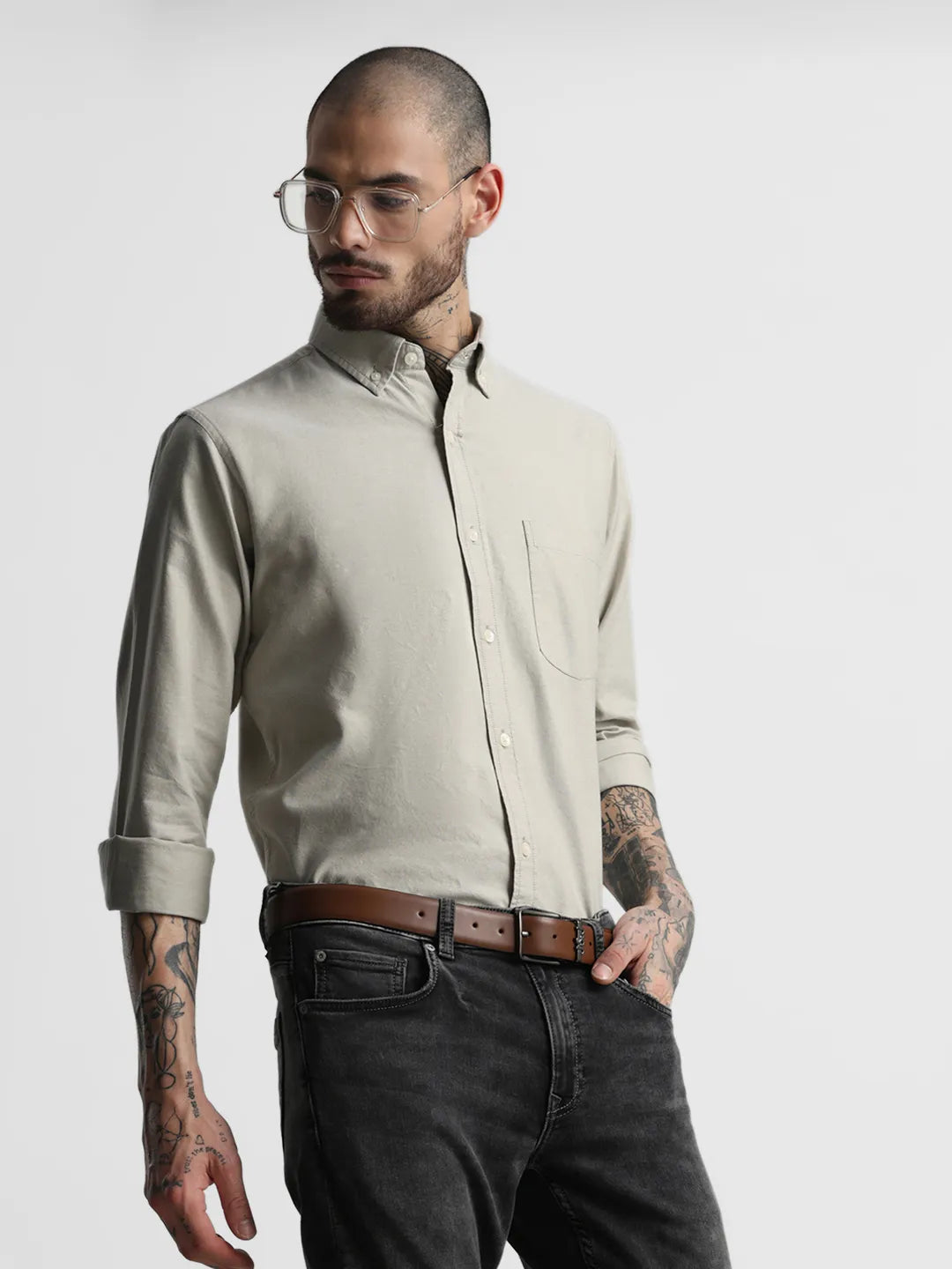 Khaki Solid Shirt
