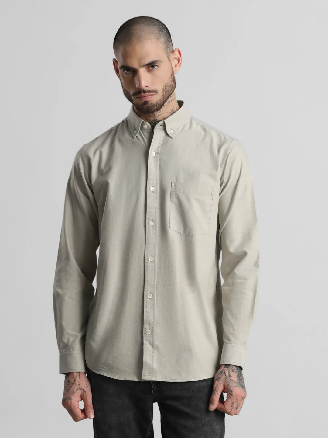 Khaki Solid Shirt