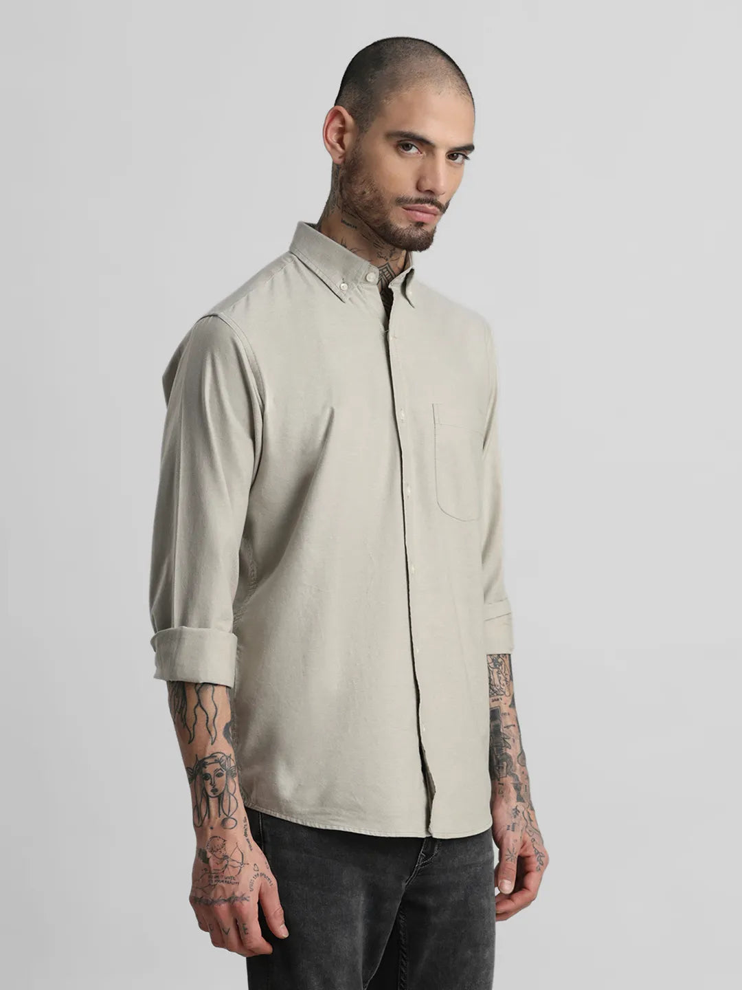 Khaki Solid Shirt