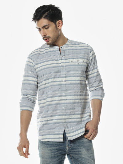 Blue Striped Slim Fit Shirt