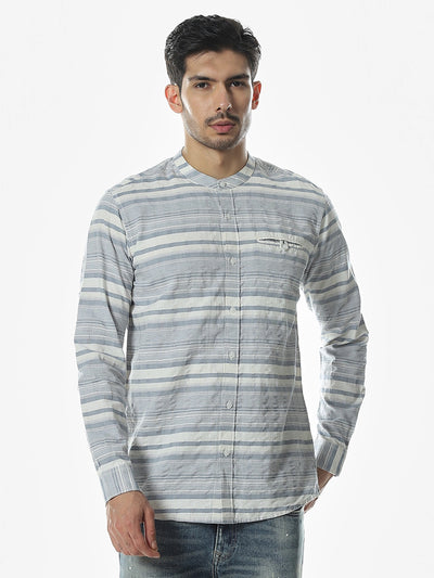 Blue Striped Slim Fit Shirt