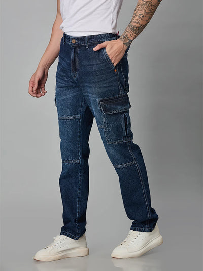 Midnight Mafia Yale Blue Denim Cargo