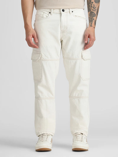Off White 3/1 Twill Straight Cargo