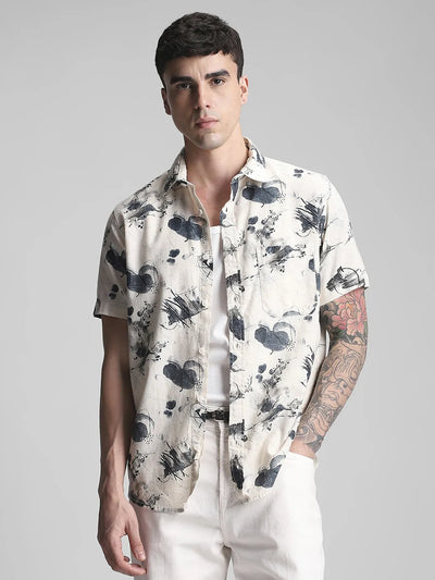 Cream Printed Shirt