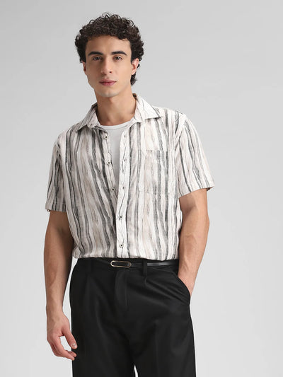 Beige Printed Shirt
