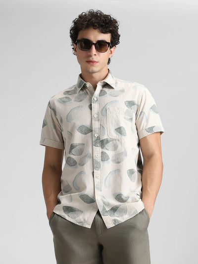 Cream Printed Shirt
