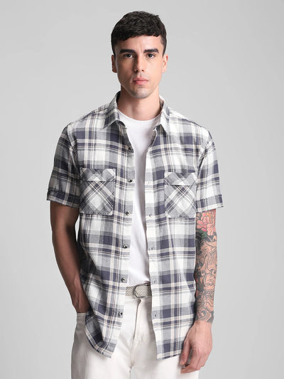 Dark Grey Checks Shirt