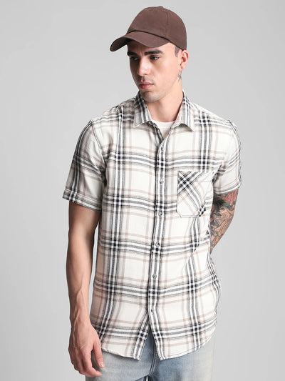 Cream Checkered Shirt