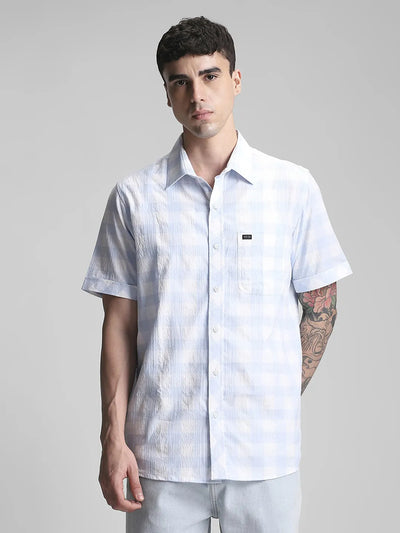 Sky Blue Checkered Shirt