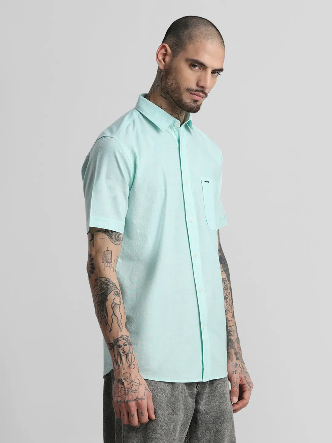 Sea Green Plain Shirt