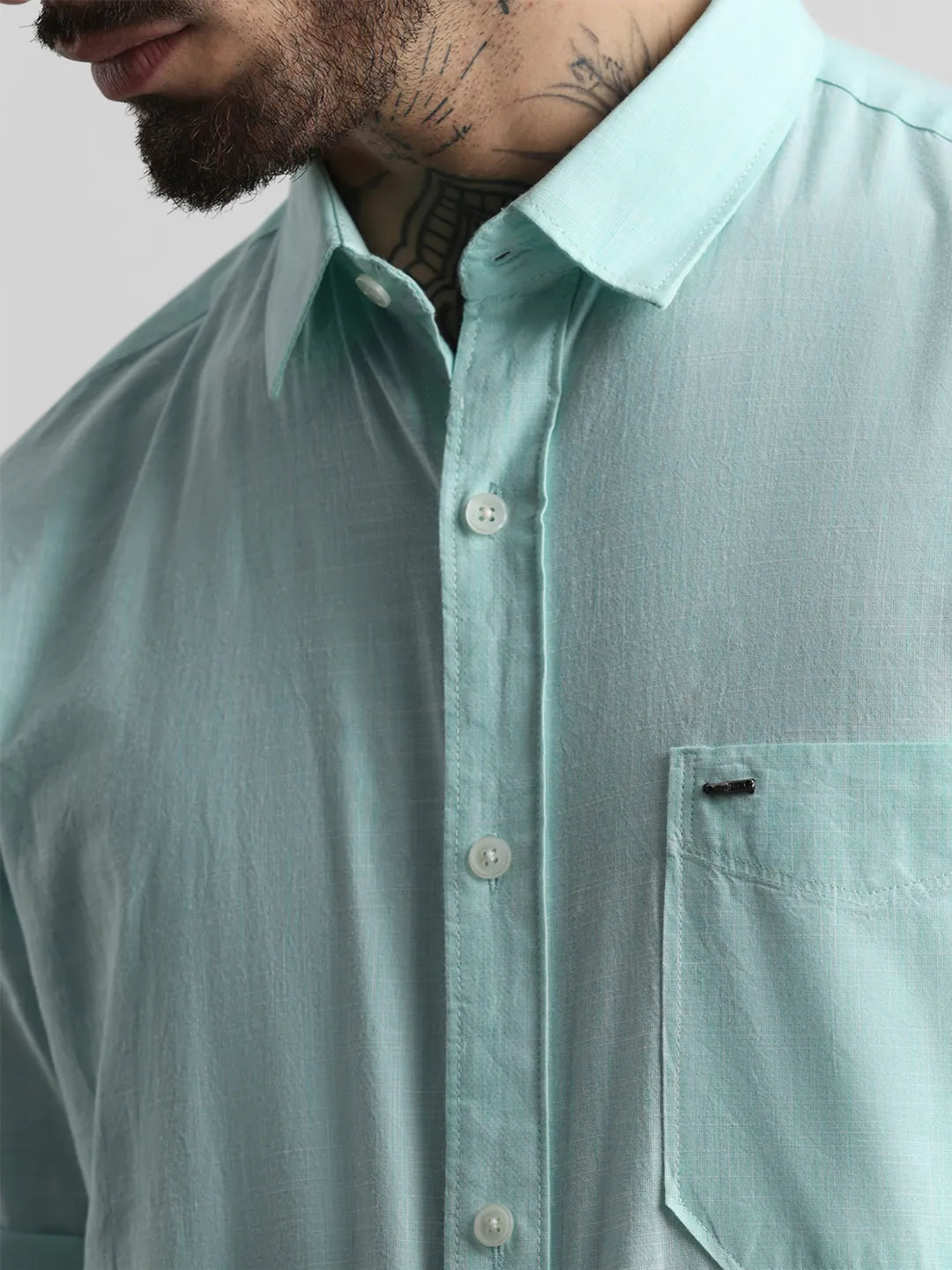 Sea Green Plain Shirt