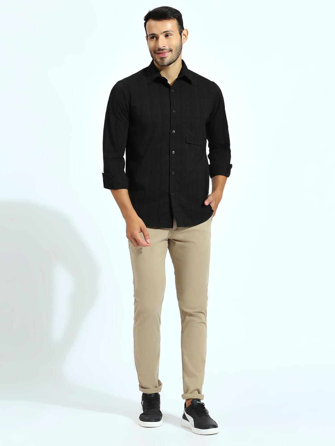 Beige Tapered Narrow Fit Chino Pants