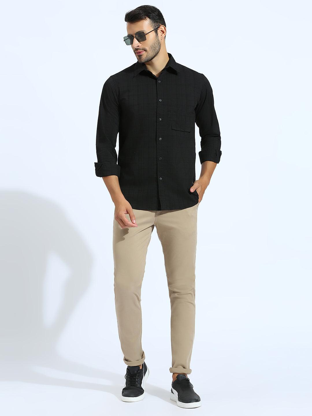 Beige Tapered Narrow Fit Chino Pants