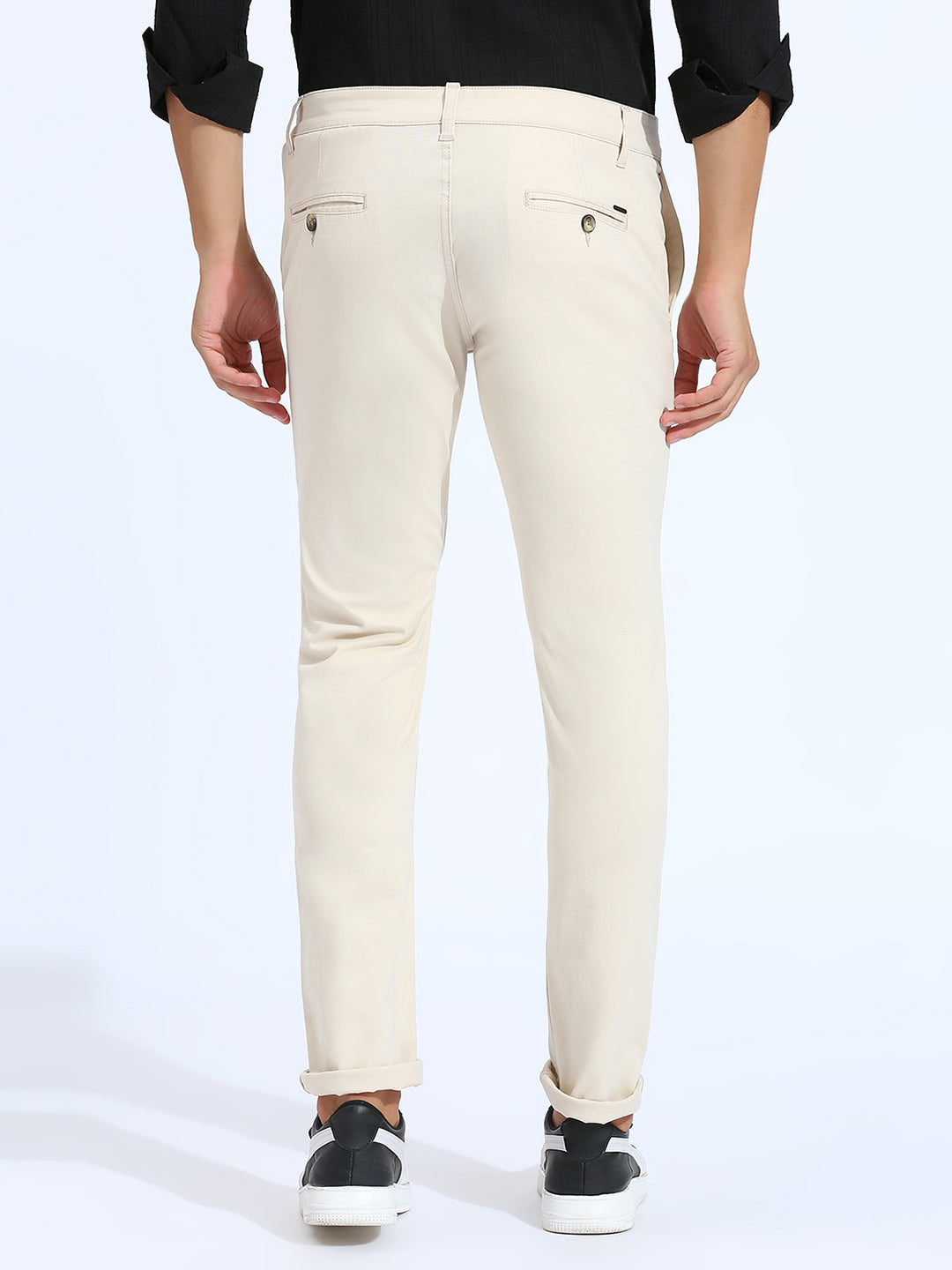 Cream Tapered Narrow Fit Trouser