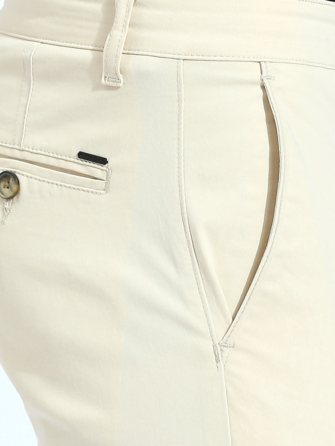 Cream Tapered Narrow Fit Trouser