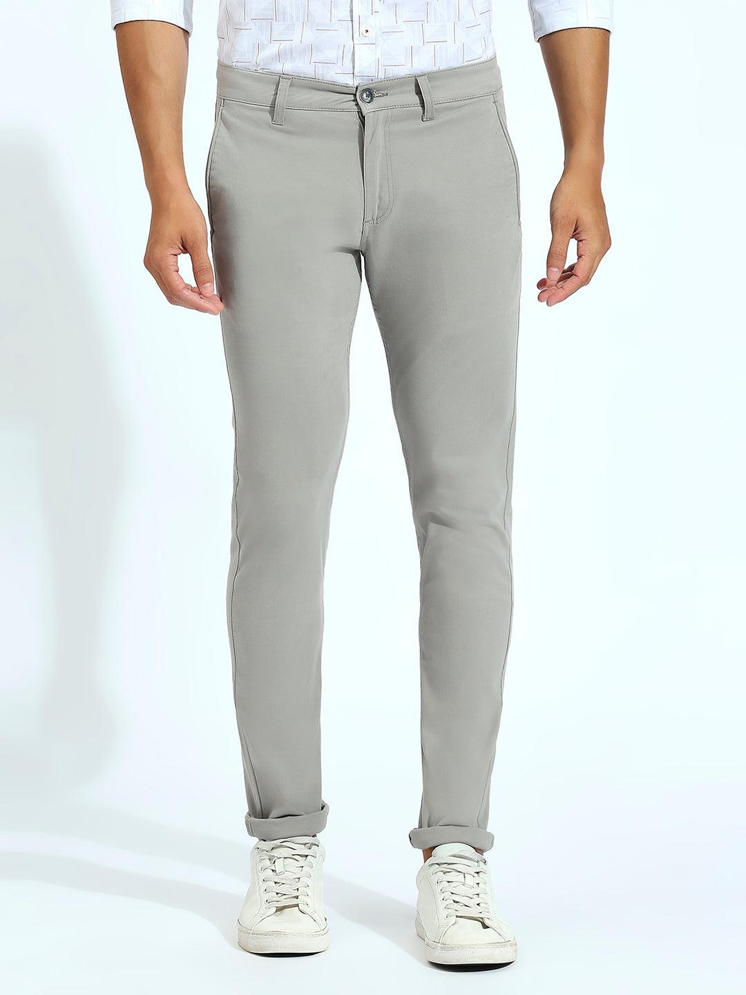 Gray Tapered Narrow Fit Chino Pants