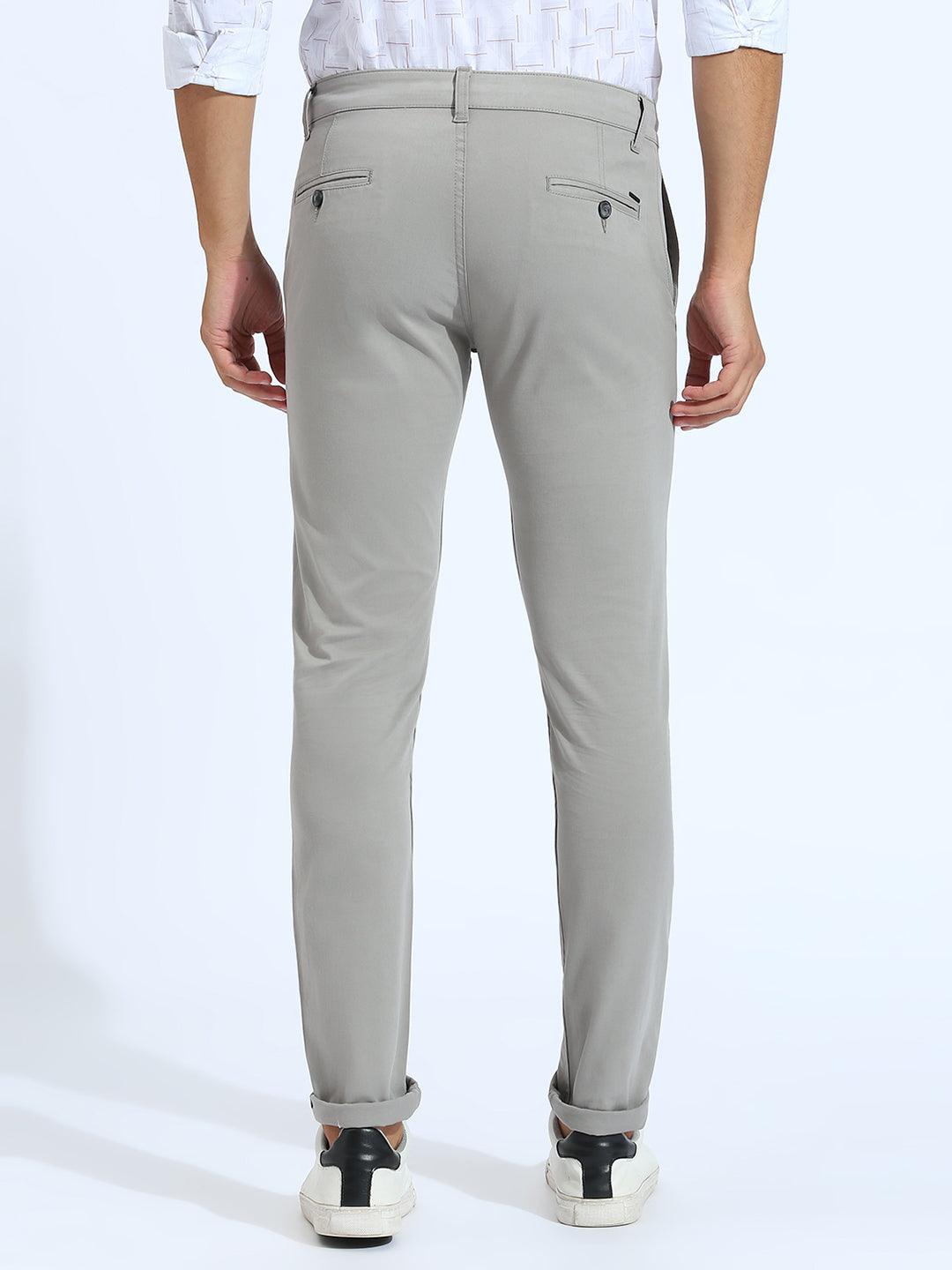 Gray Tapered Narrow Fit Chino Pants