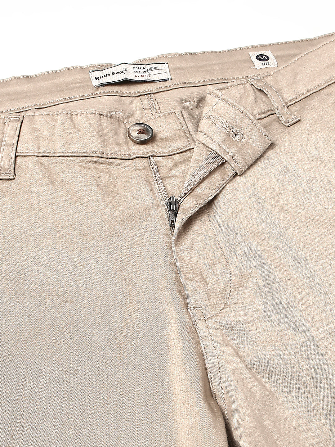 Beige Tapered Narrow Fit Trouser