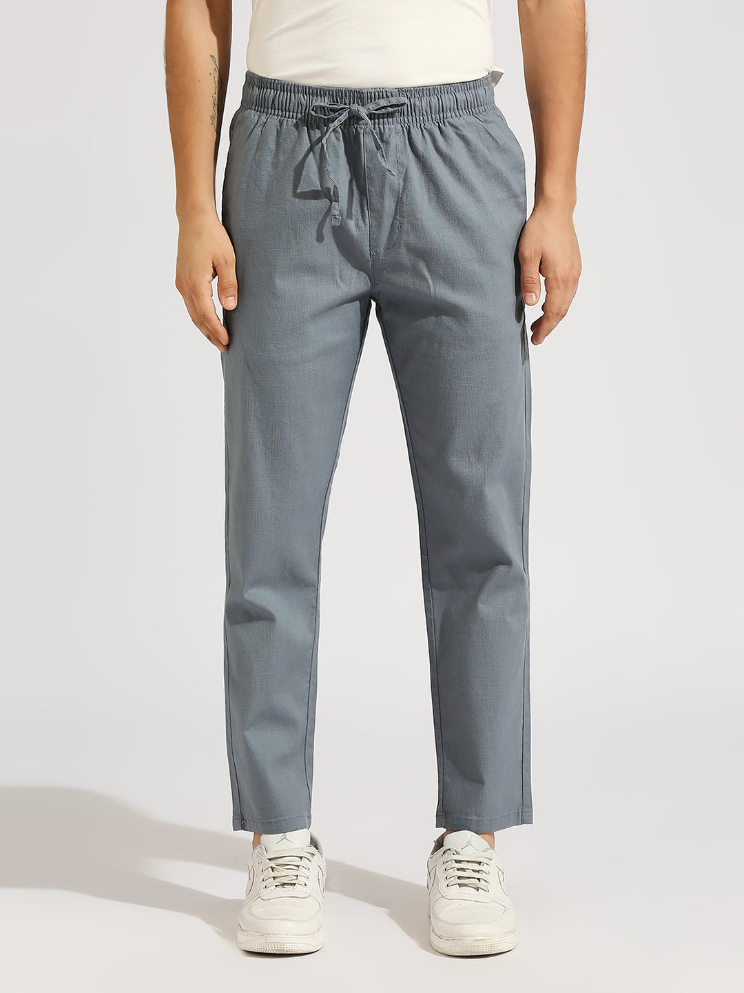 Grey Tapered Narrow Fit trouser pant