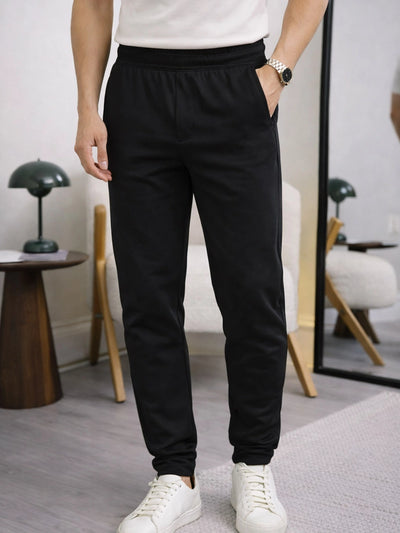 Black Charcoal Solid Joggers