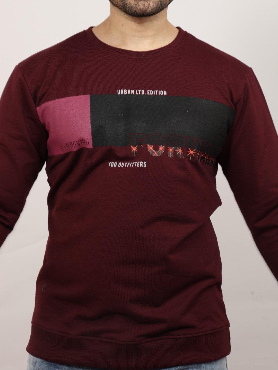 Wine Printed Sweatshirt