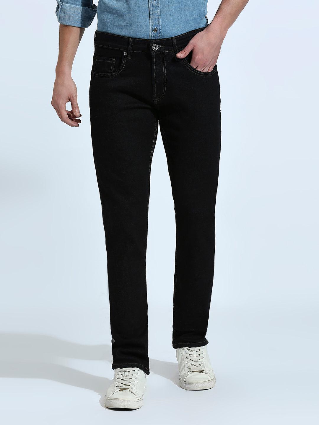 Minimal X Jet Black Straight Fit Jeans
