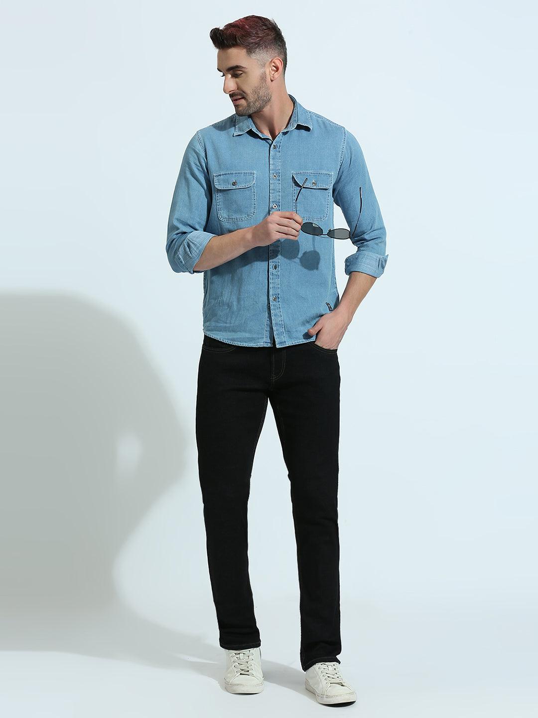 Minimal X Jet Black Straight Fit Jeans