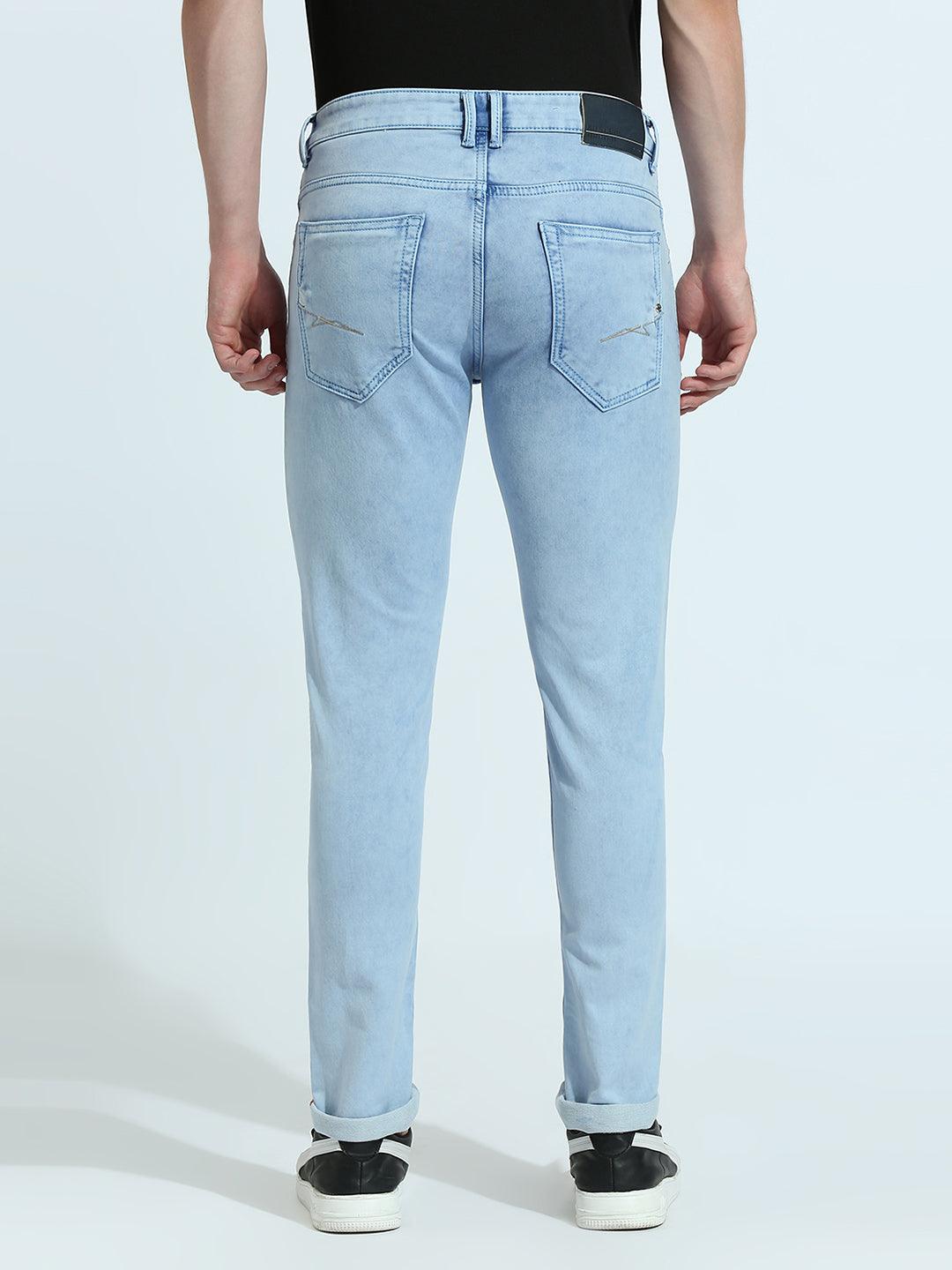 Sky Blue Cloud Wash Slim Fit Jeans