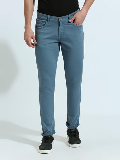 Stretchable Airforce Blue Skinny Fit Jeans