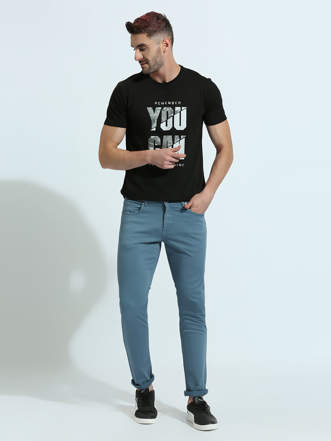 Airforce Blue Skinny Fit Jeans