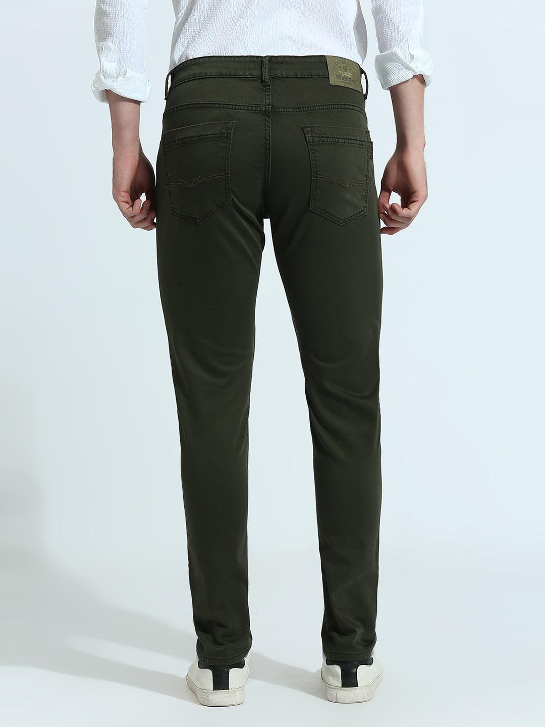 Minimal X Bottle Green Skinny Fit Jeans