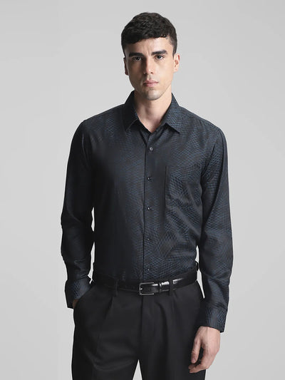 Navy Jaquard Shirt