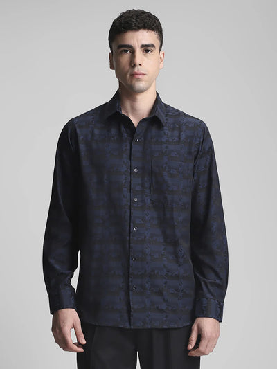 Navy Jacquard Shirt