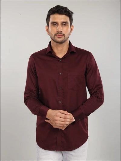 Maroon Solid Shirt