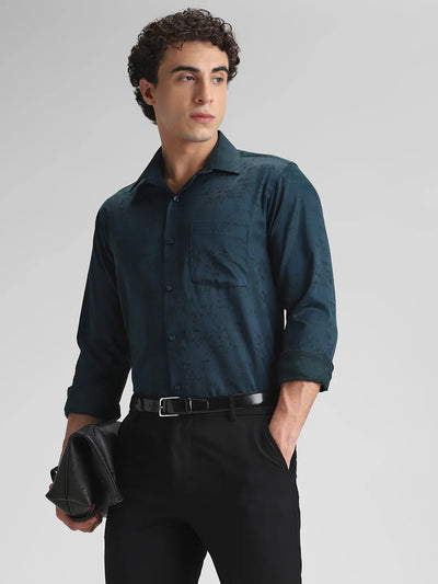 Dark Green Textured Shirt