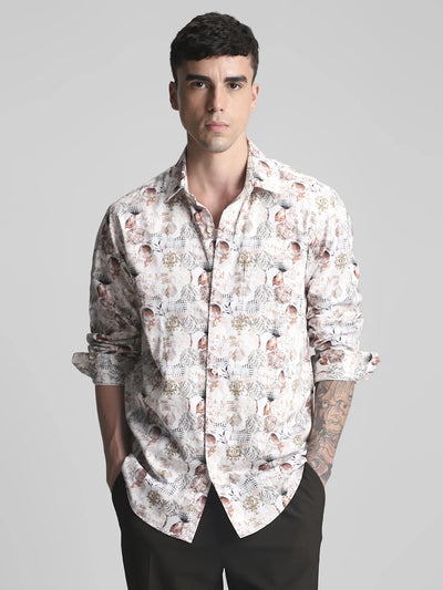 Light Brown Printed Shirt