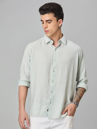 Sea Green Textured Shirt