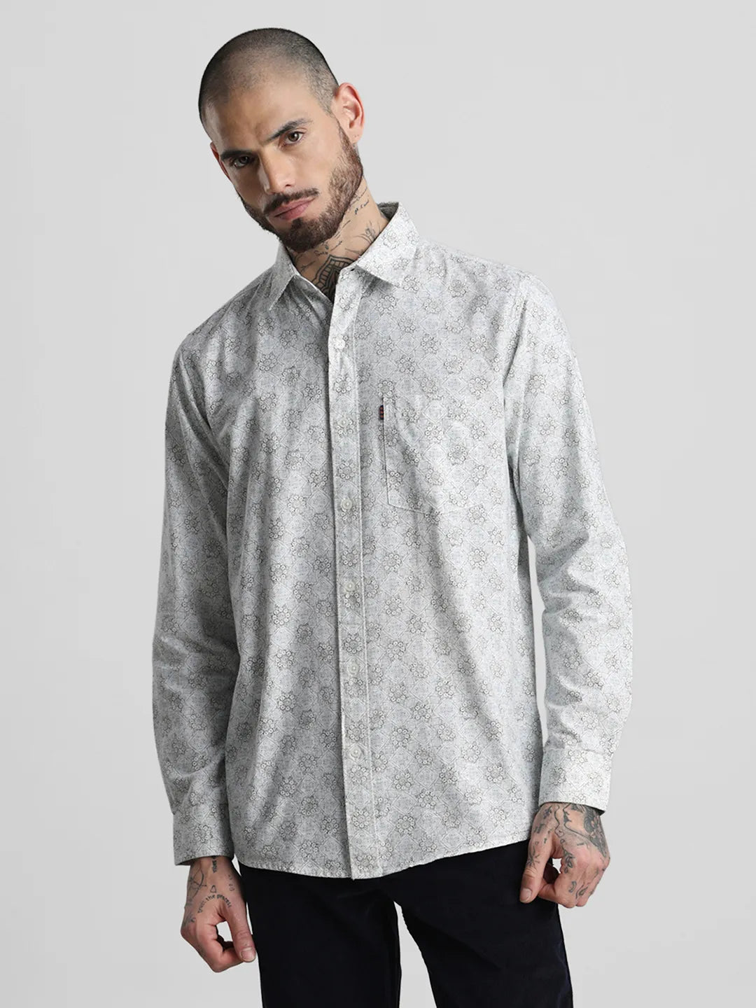 Grey Printed Shirt
