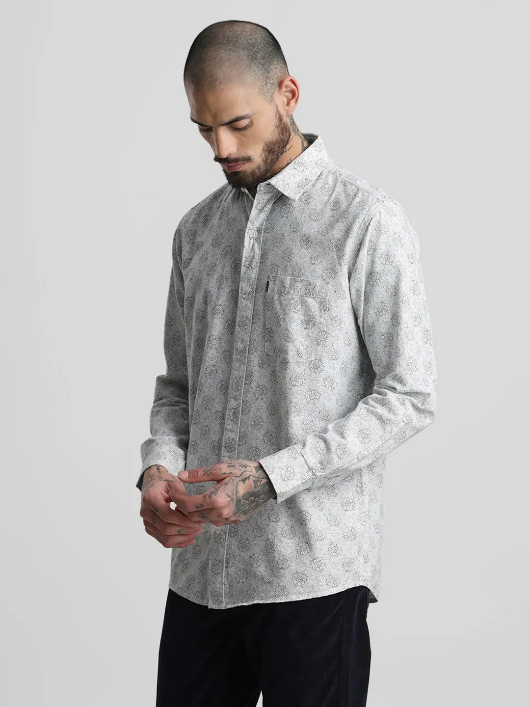 Grey Printed Shirt