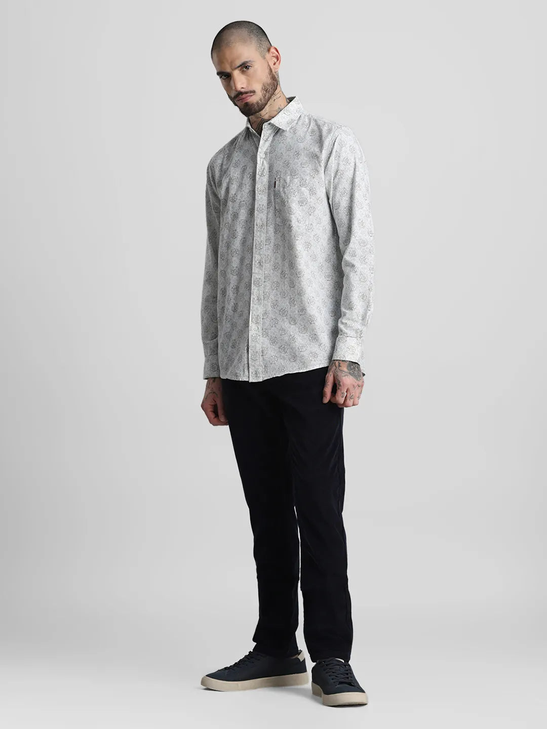 Grey Printed Shirt