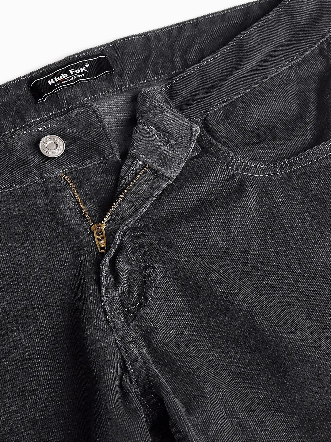 Grey Narrow Fit Corduroy Trouser